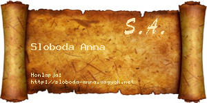 Sloboda Anna névjegykártya